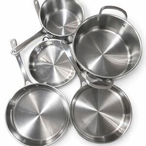 The Cellar Stainless Steel Cookware Set 5-Piece 3-Ply Base Pots & Pans